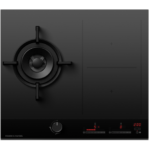 Fisher & Paykel 60cm Series 9 1 Burner + 2 Zone Hybrid Cooktop, 2 SmartZones, LPG