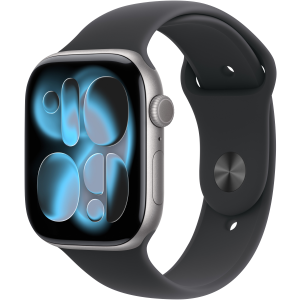Apple Watch Series 11GPS46mmSpace Grey Aluminium Case - Black Sport Band M/L