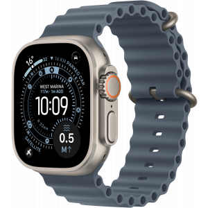 Apple Watch Ultra 3GPS + Cellular49mmNatural Titanium Case - Anchor Blue Ocean Band