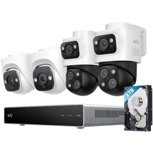 eufy S4 NVR POE 24/7 Security System - 2 x PTZ + 2 x Turret Cameras